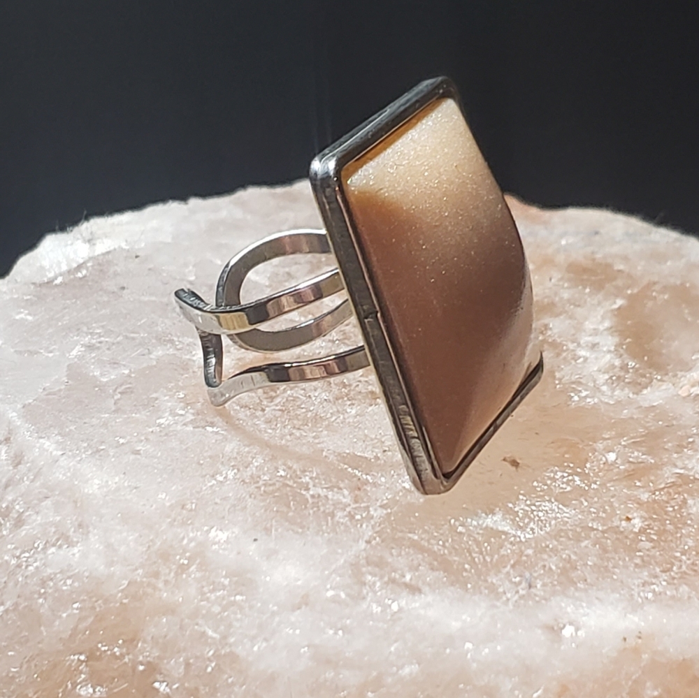Champagne Shimmer Statement Ring - image 1